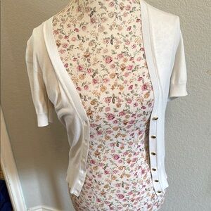 🏷️ 3 for $10 white cardigan gold buttons by banana republic